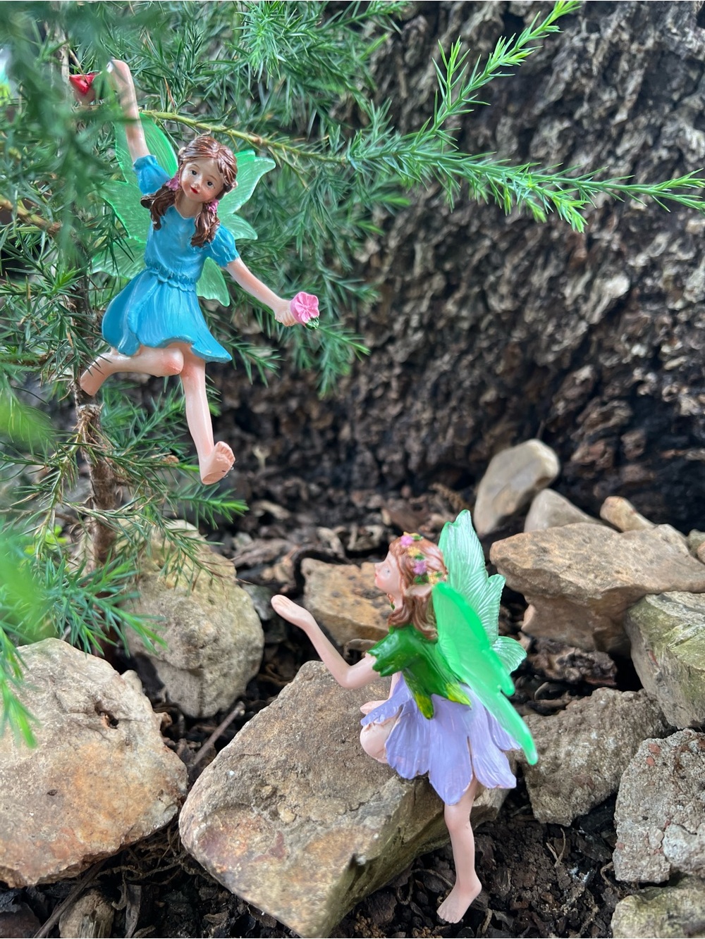 3/$10 Two NEW Garden Fairies Yard, Indoor Plant, Sisters, Grandaughters Resin